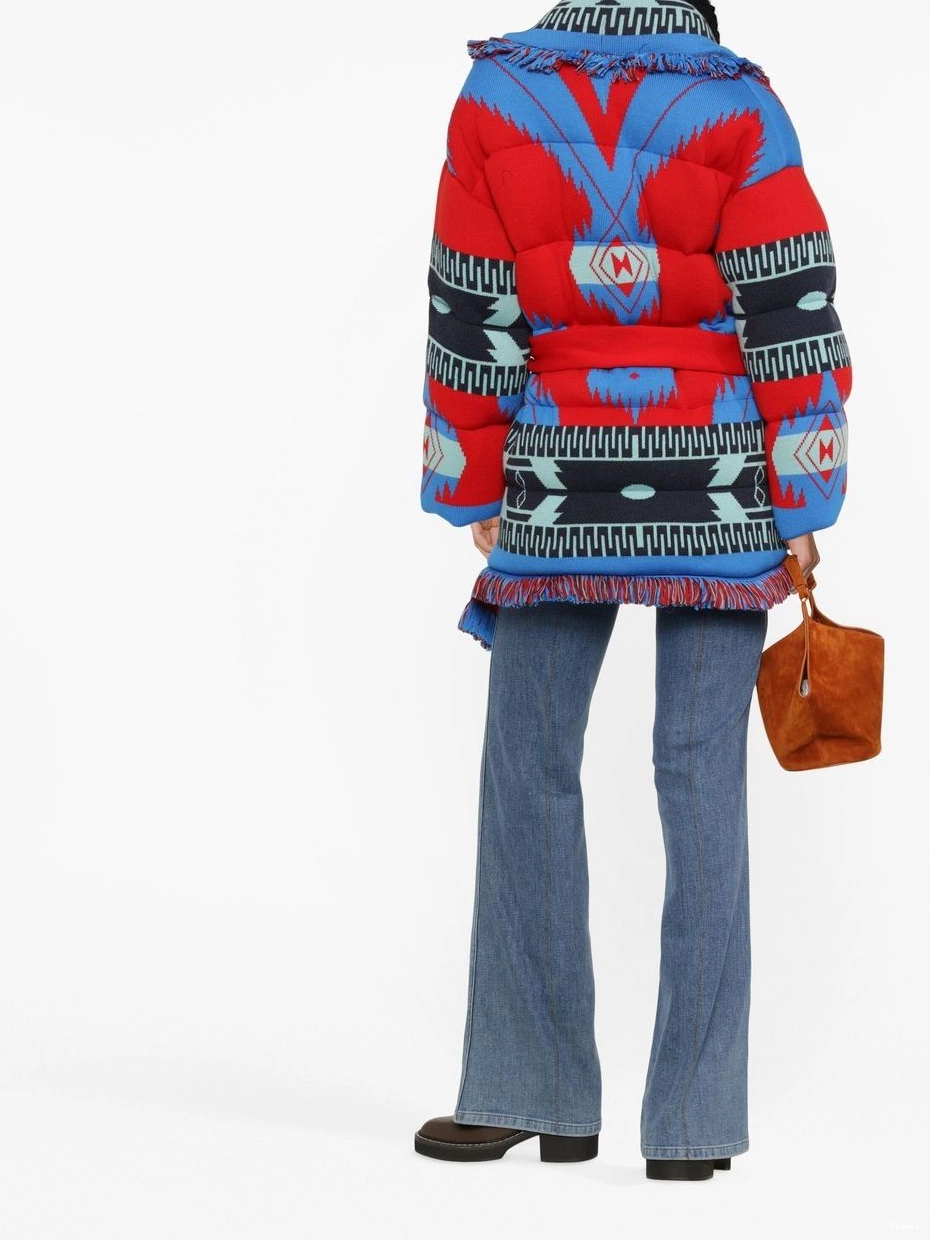 Affordable belted-waist Women cardigan Alanui fringed-edge 0714